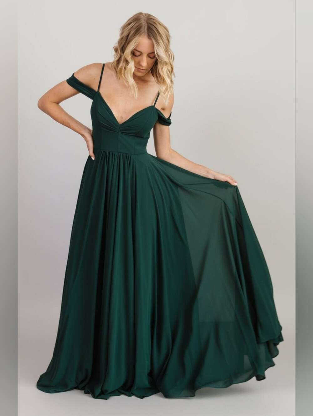 Baltic Born Bianca Lace Back Maxi Dress Gown Green Formal Wedding NWT Medium